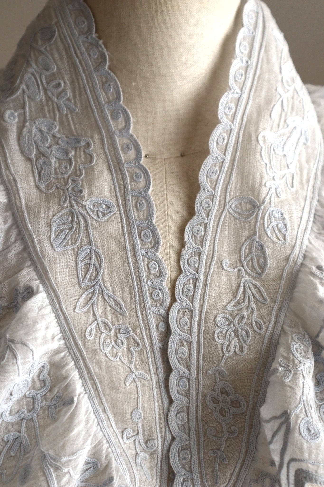 1900s French Cornely Tambour Embroidered Collar