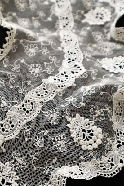 1910s–1920s Embroidered Tulle Lace Collar