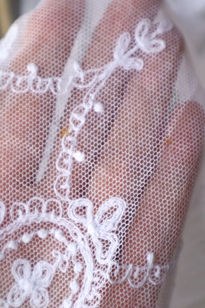 1910s French Tulle Lace Bed Cover