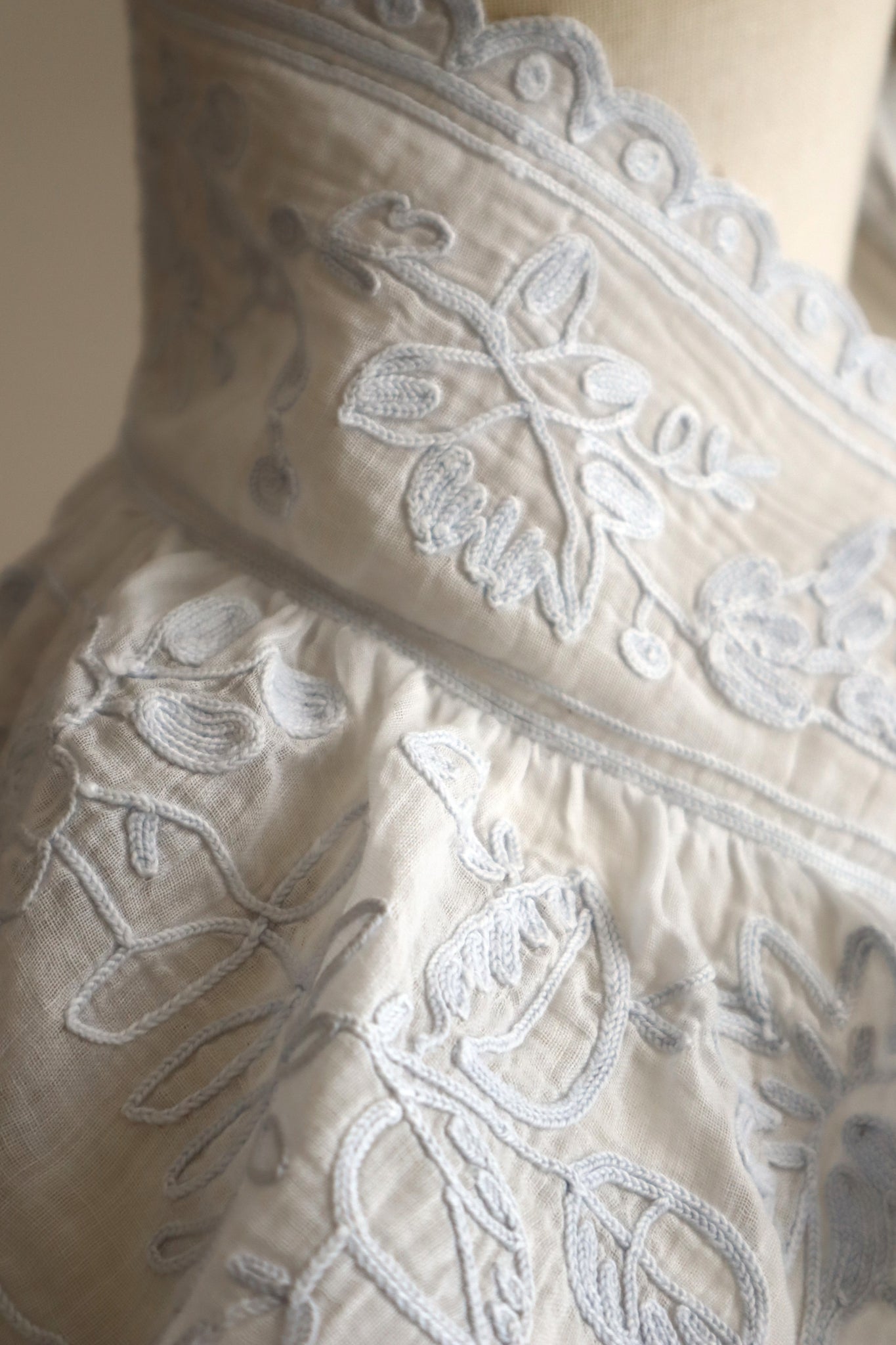 1900s French Cornely Tambour Embroidered Collar