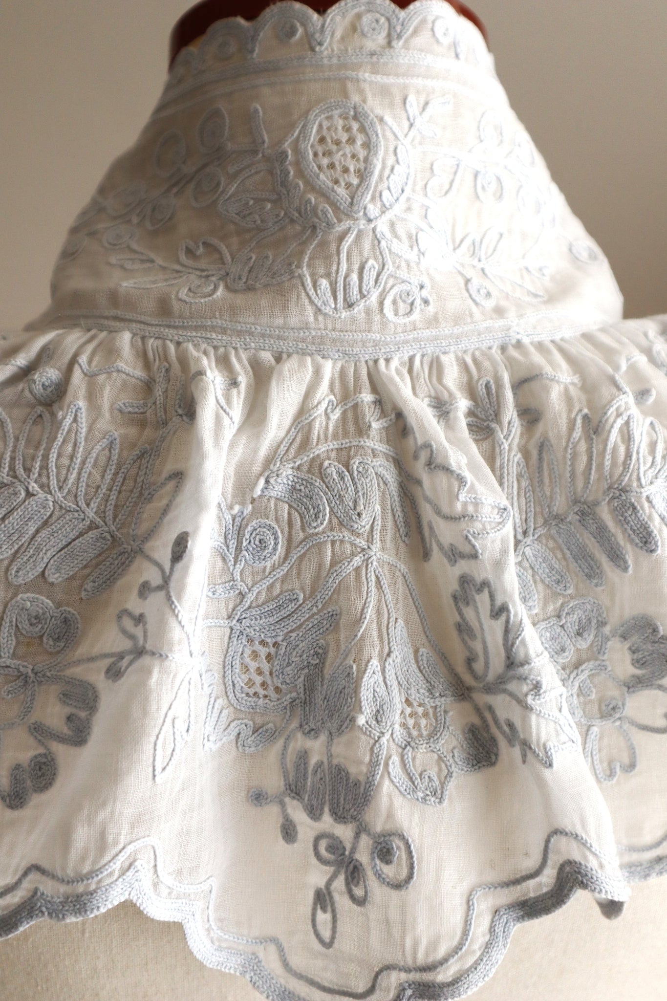 1900s French Cornely Tambour Embroidered Collar