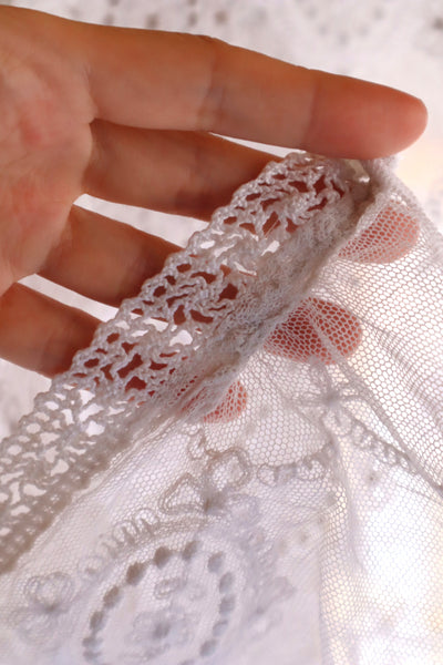 1910s French Tulle Lace Bed Cover
