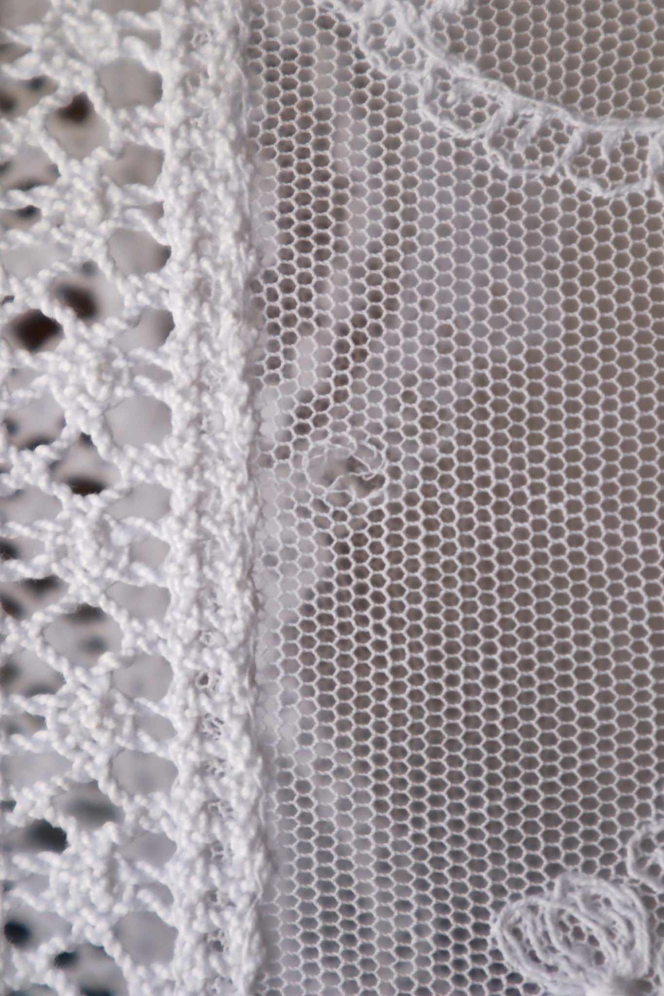 1910s French Tulle Lace Bed Cover