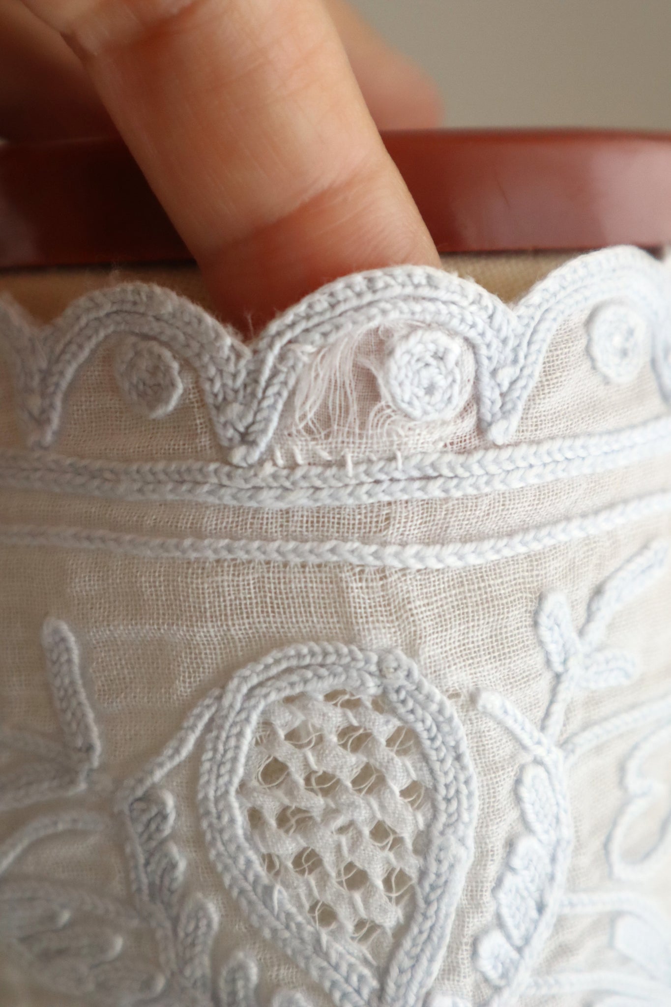 1900s French Cornely Tambour Embroidered Collar