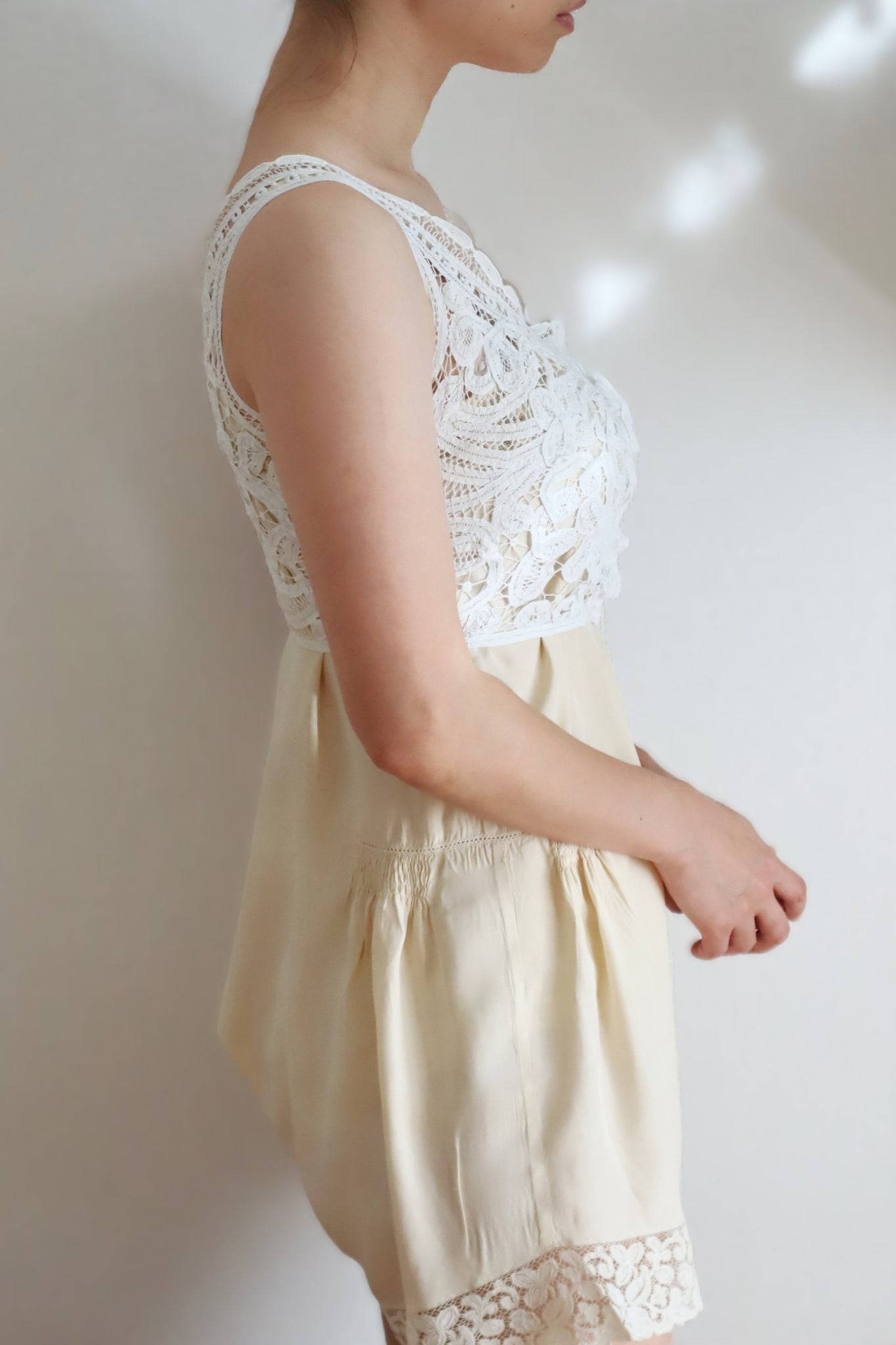 1900s French Batten Lace Corset Cover