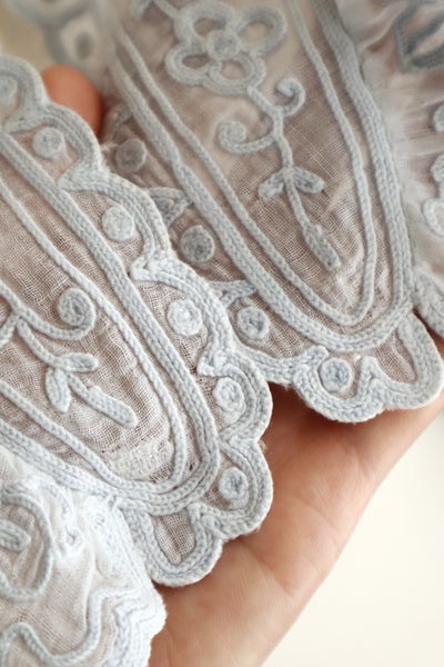 1900s French Cornely Tambour Embroidered Collar