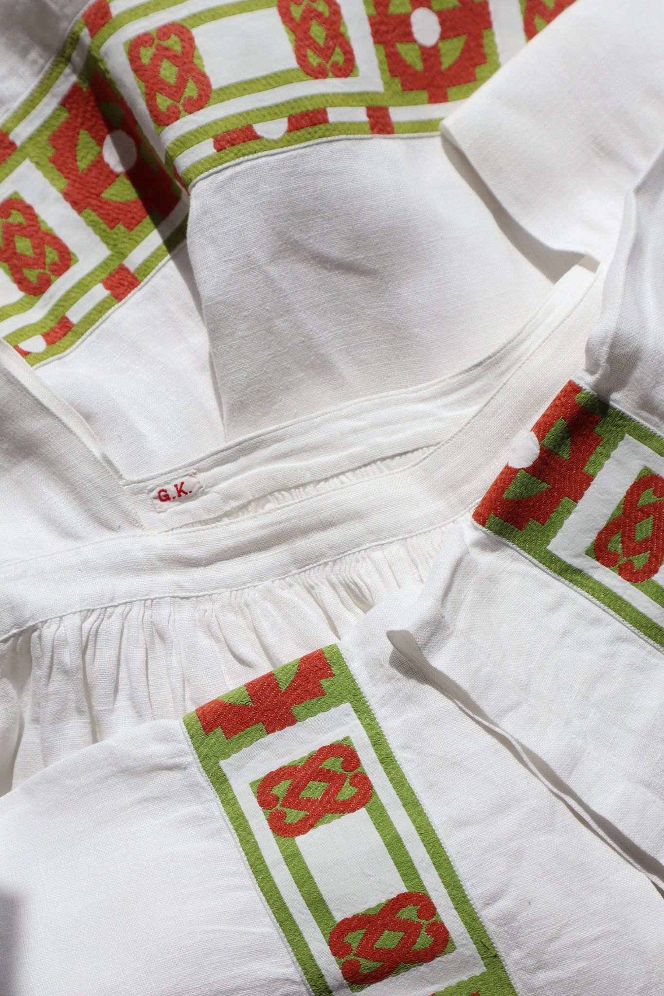 1950s White Linen Church Smock