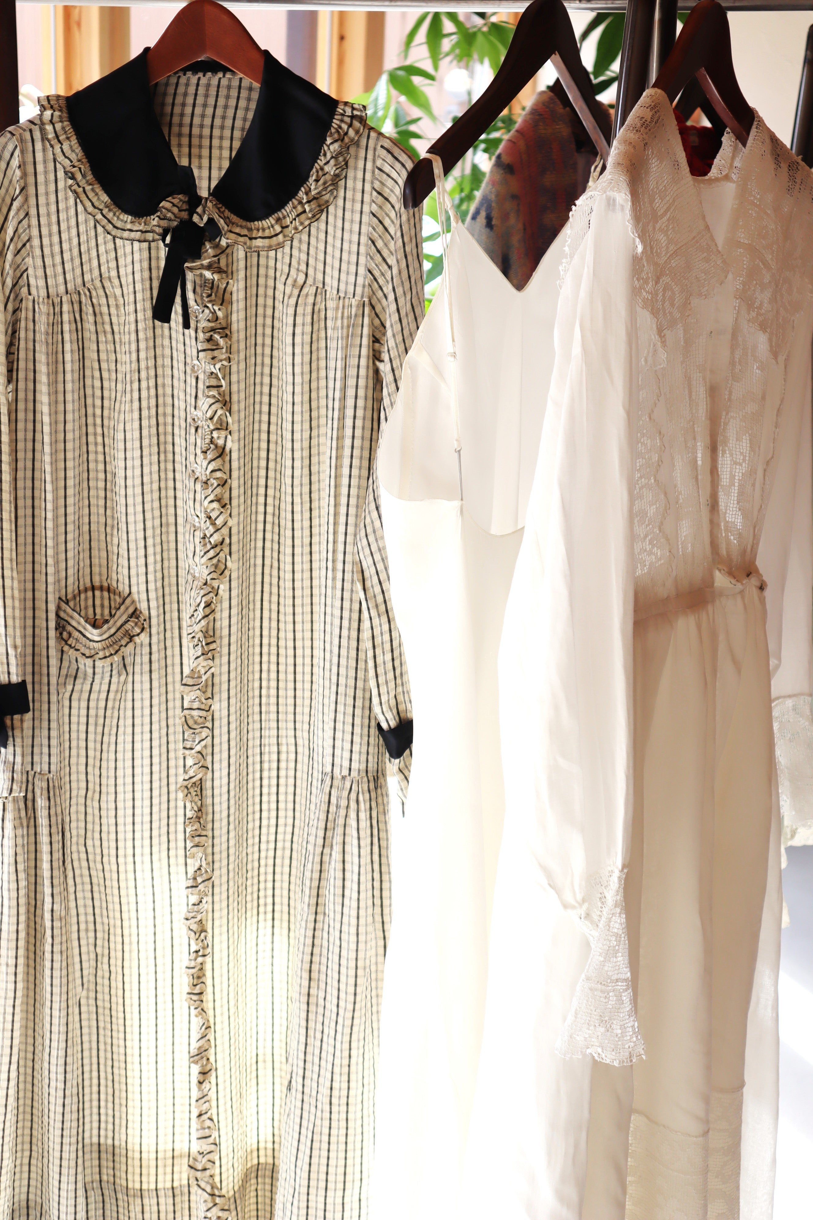 ワンピース 1920s Plaid Silk House Dress 1920s Plaid Silk House Dress – makky