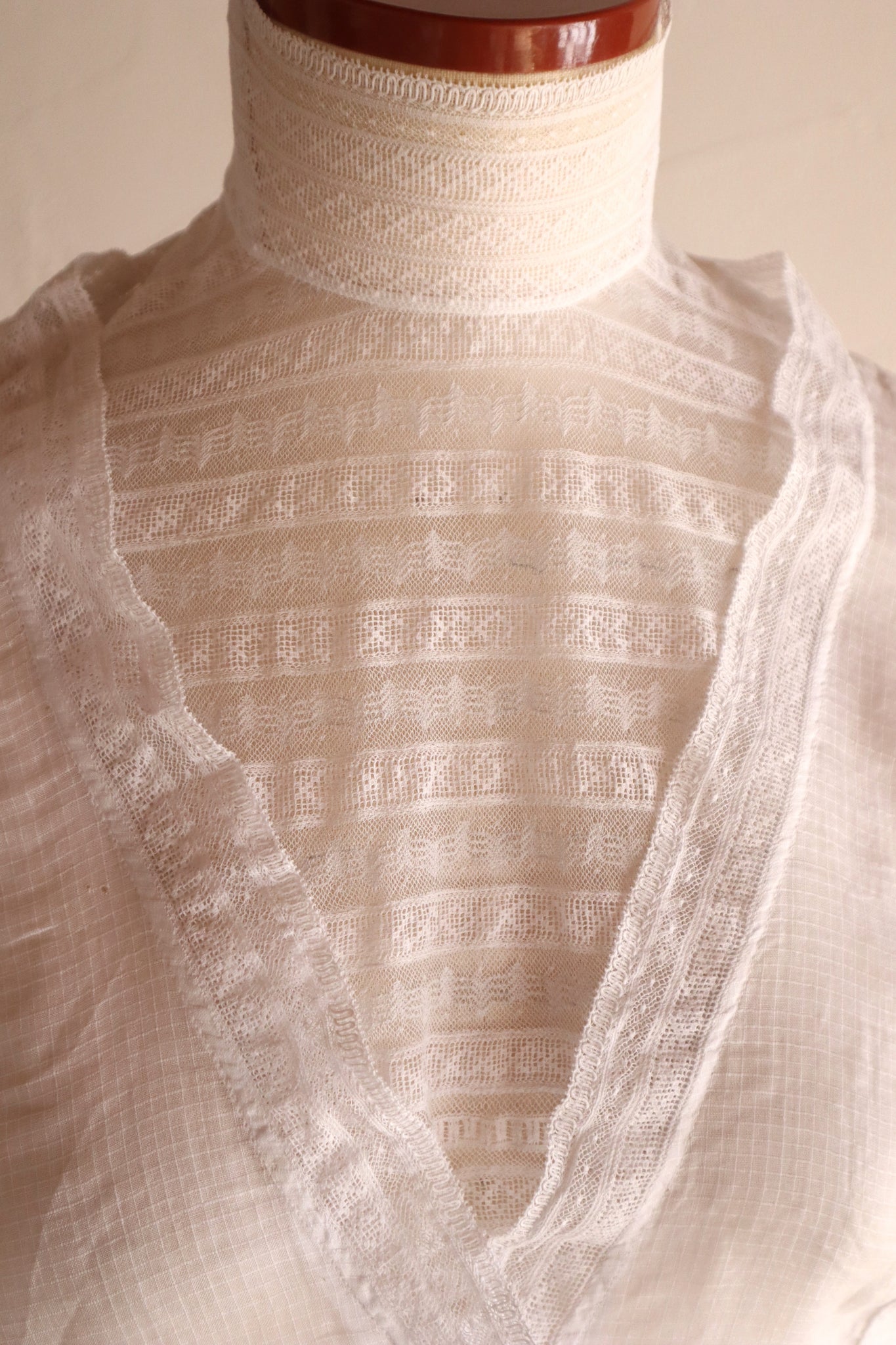 1900s Edwardian Pigeon Breast Cotton Day Dress
