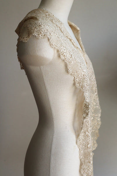 1900s Silk Maltese Lace Shawl