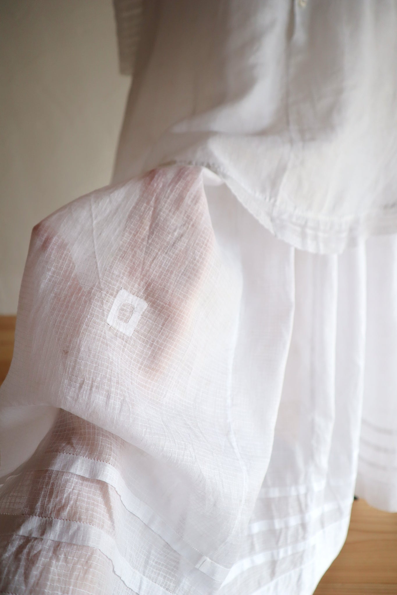 1900s Edwardian Pigeon Breast Cotton Day Dress