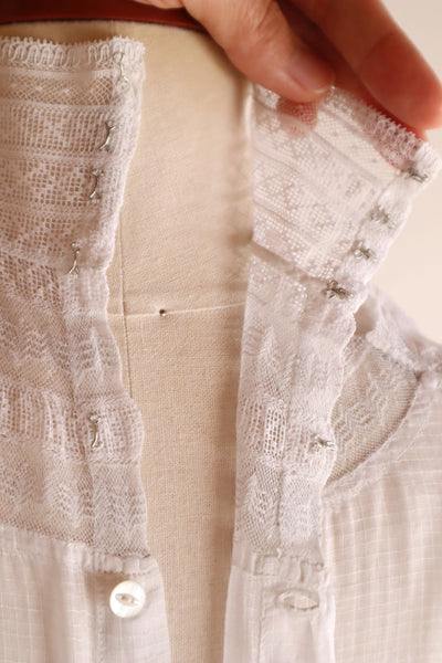 1900s Edwardian Pigeon Breast Cotton Day Dress