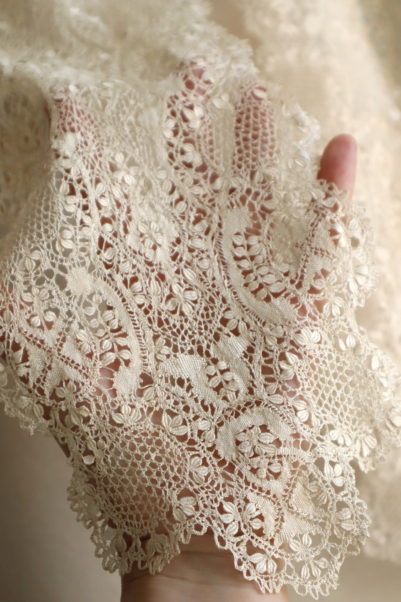 1900s Silk Maltese Lace Shawl