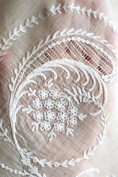 19th Tambour Embroidery Muslin Fitchu