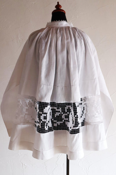 1900s French Handworked Filet Lace Church Cotta
