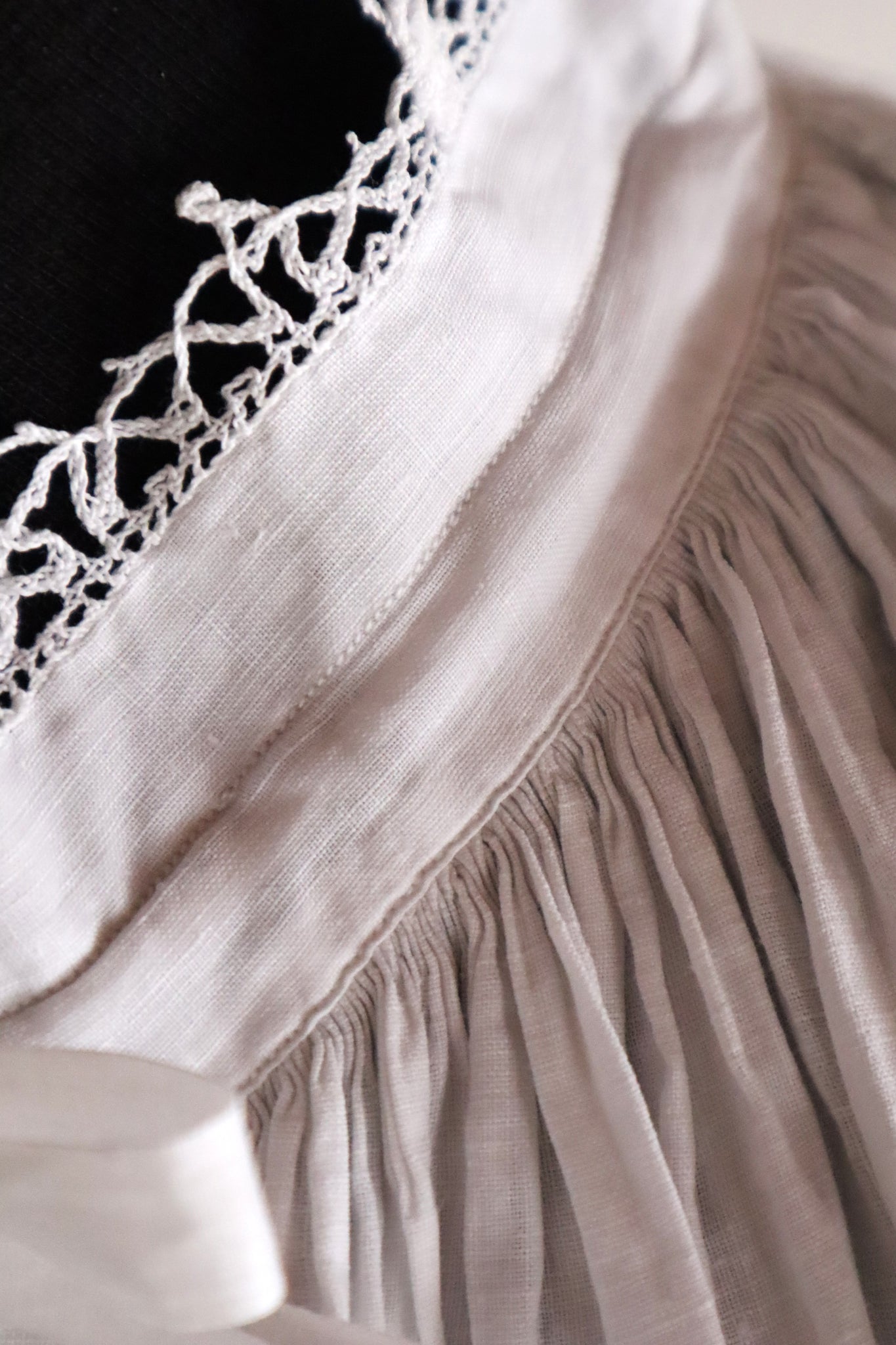 1900s French Handworked Filet Lace Church Cotta