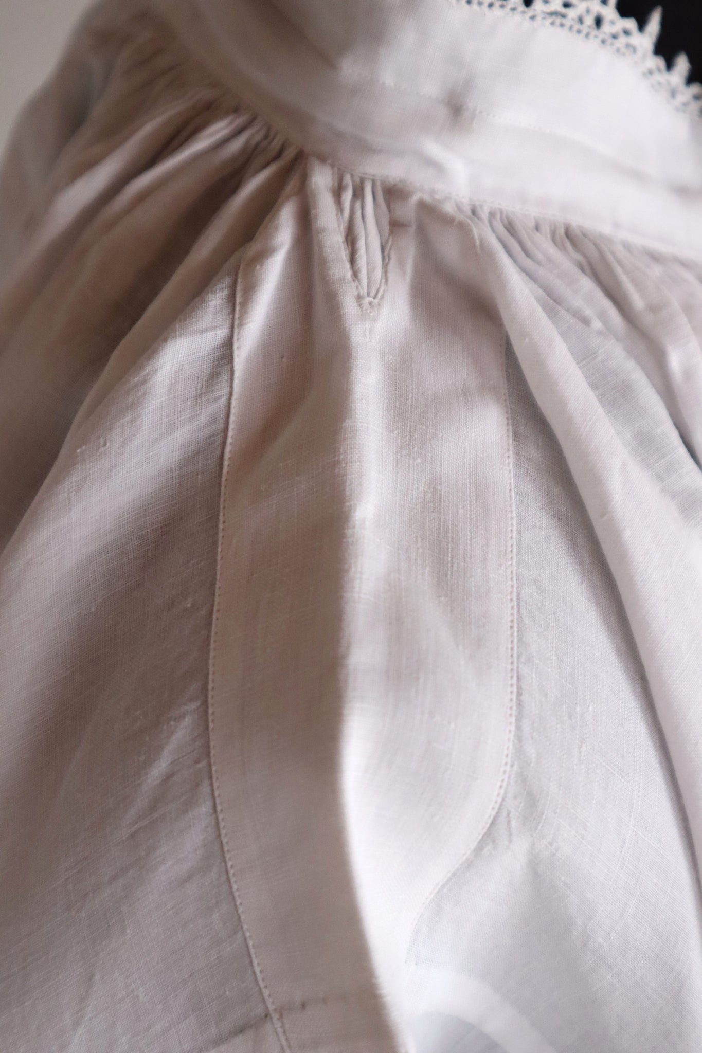1900s French Handworked Filet Lace Church Cotta