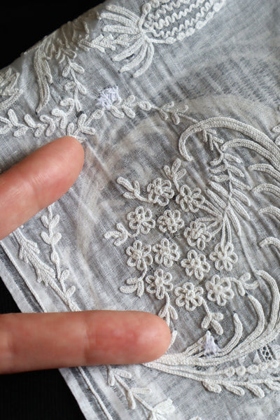 19th Tambour Embroidery Muslin Fitchu