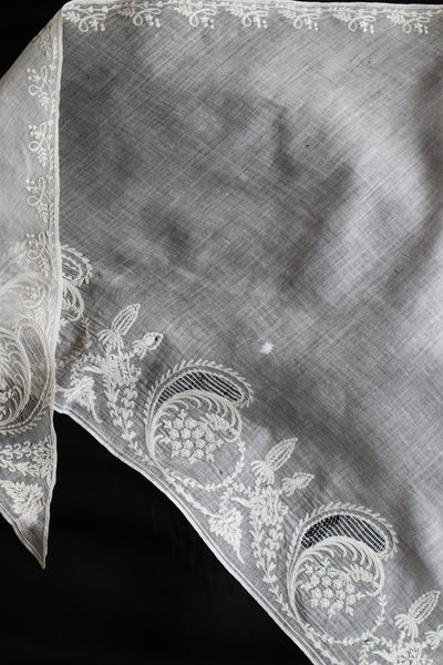 19th Tambour Embroidery Muslin Fitchu