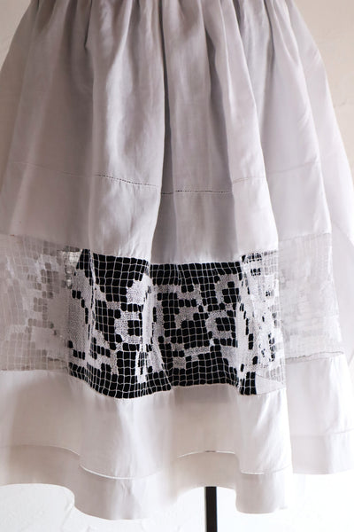 1900s French Handworked Filet Lace Church Cotta