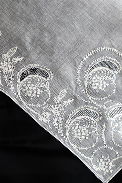 19th Tambour Embroidery Muslin Fitchu