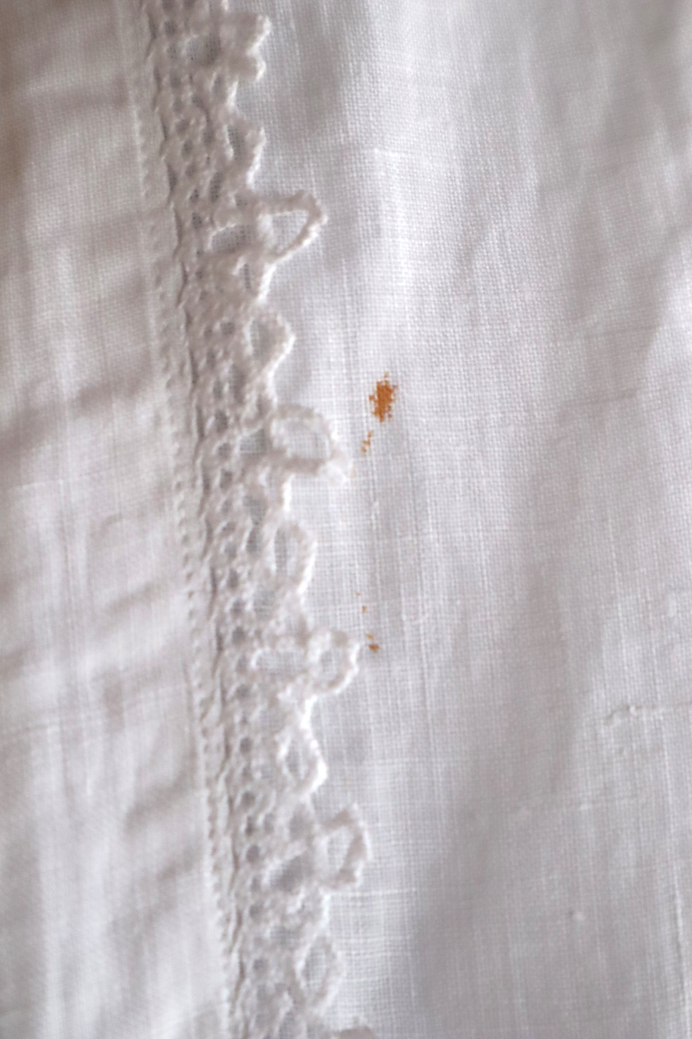 1900s French Handworked Filet Lace Church Cotta