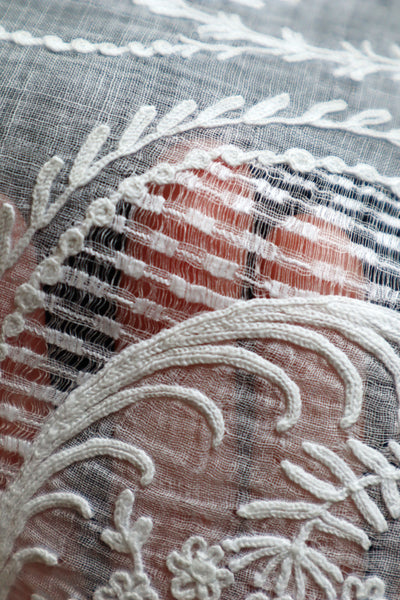 19th Tambour Embroidery Muslin Fitchu