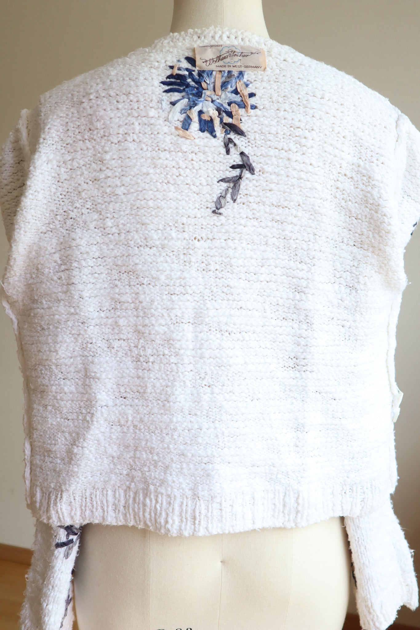 80s Wolkenstricker White Cotton Cardigan