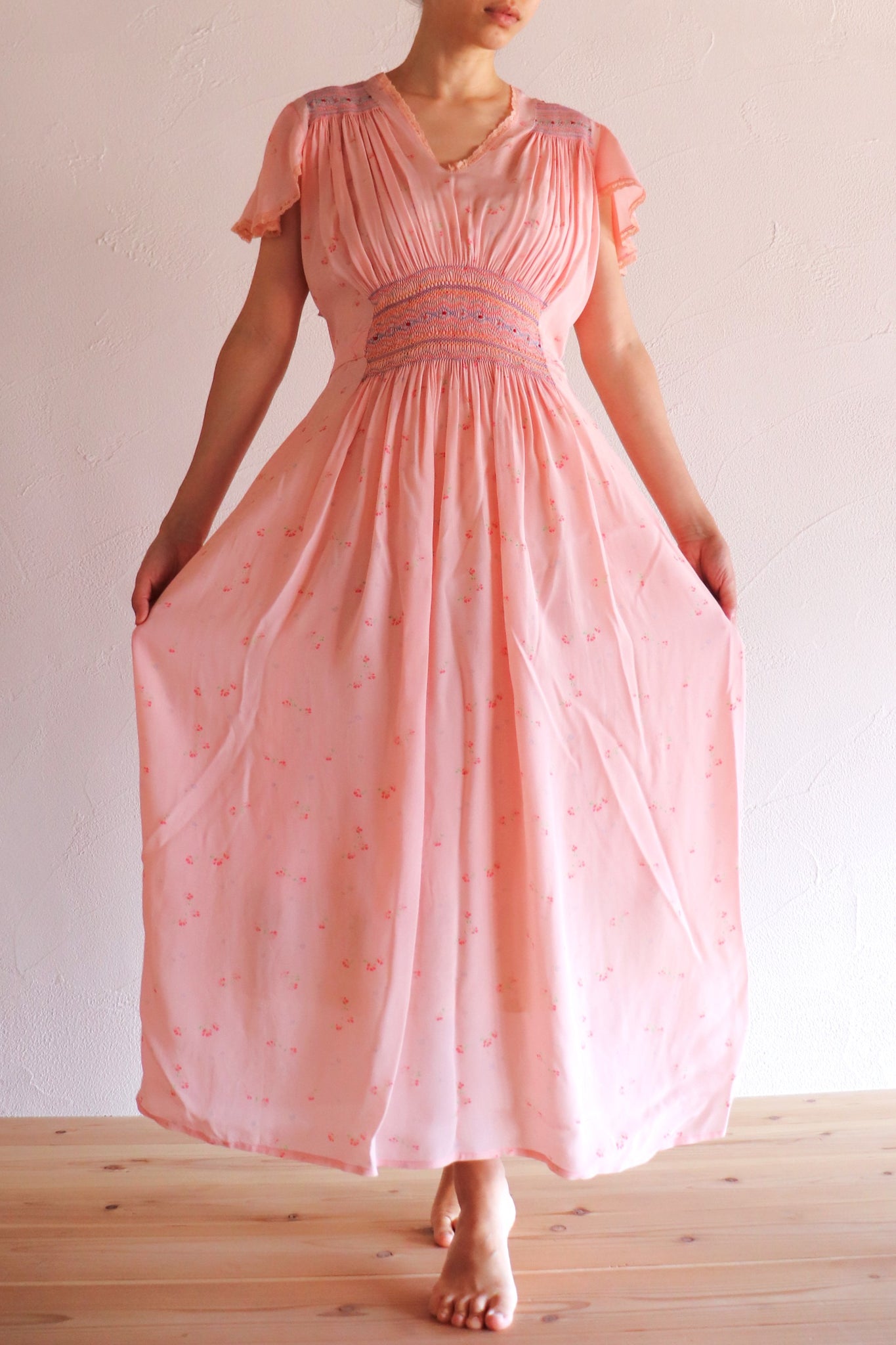 1940s Hand Smocking Dress