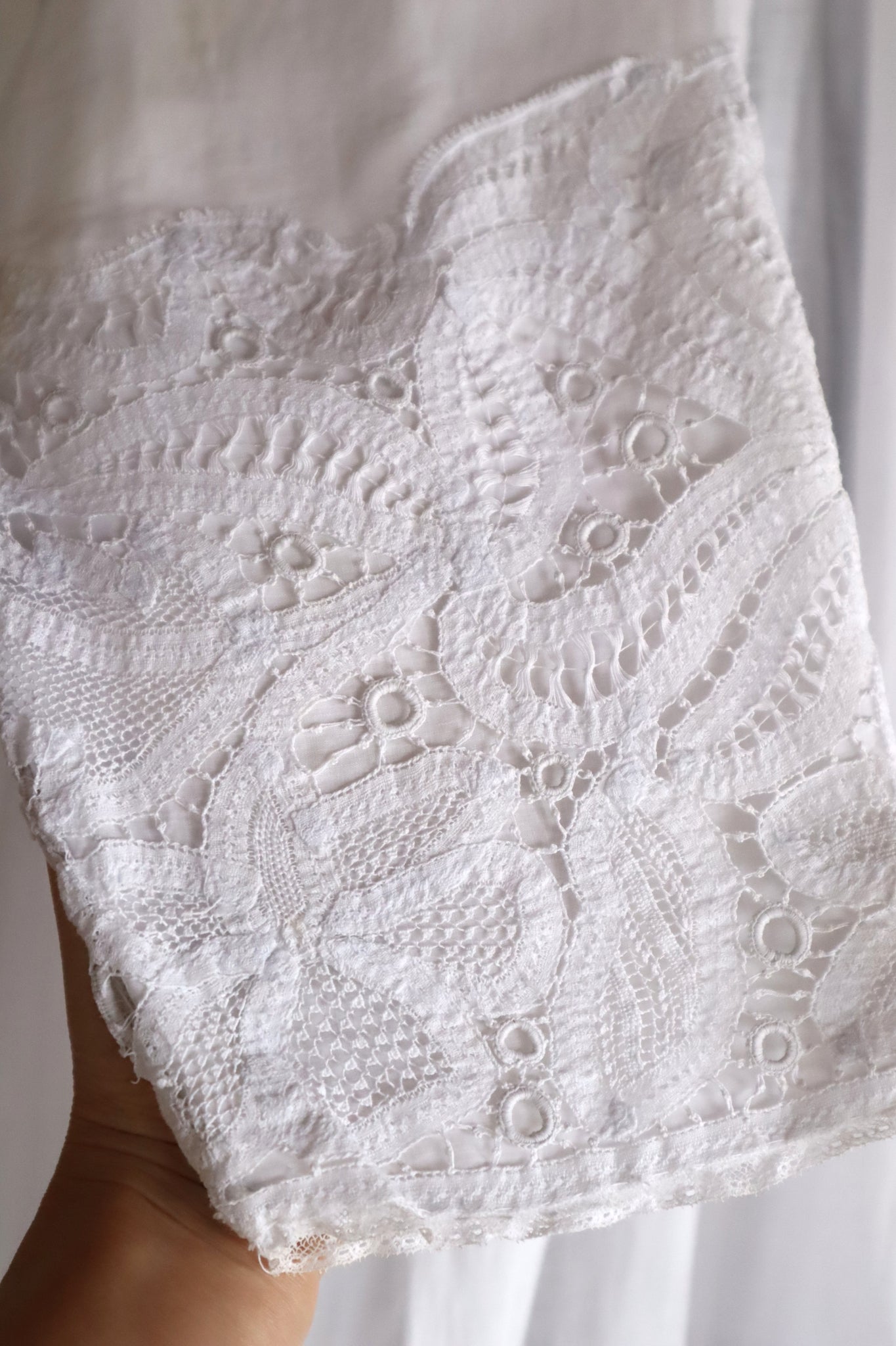 1900s French Handworked Batten Lace Church Surplice