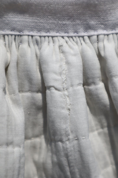 19th Hand Quilted White Cotton Skirt