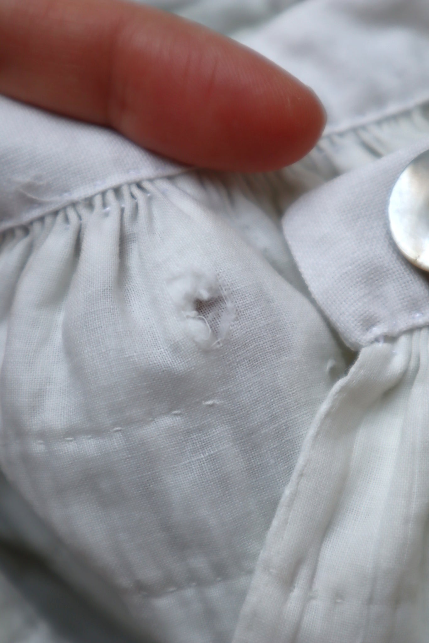 19th Hand Quilted White Cotton Skirt