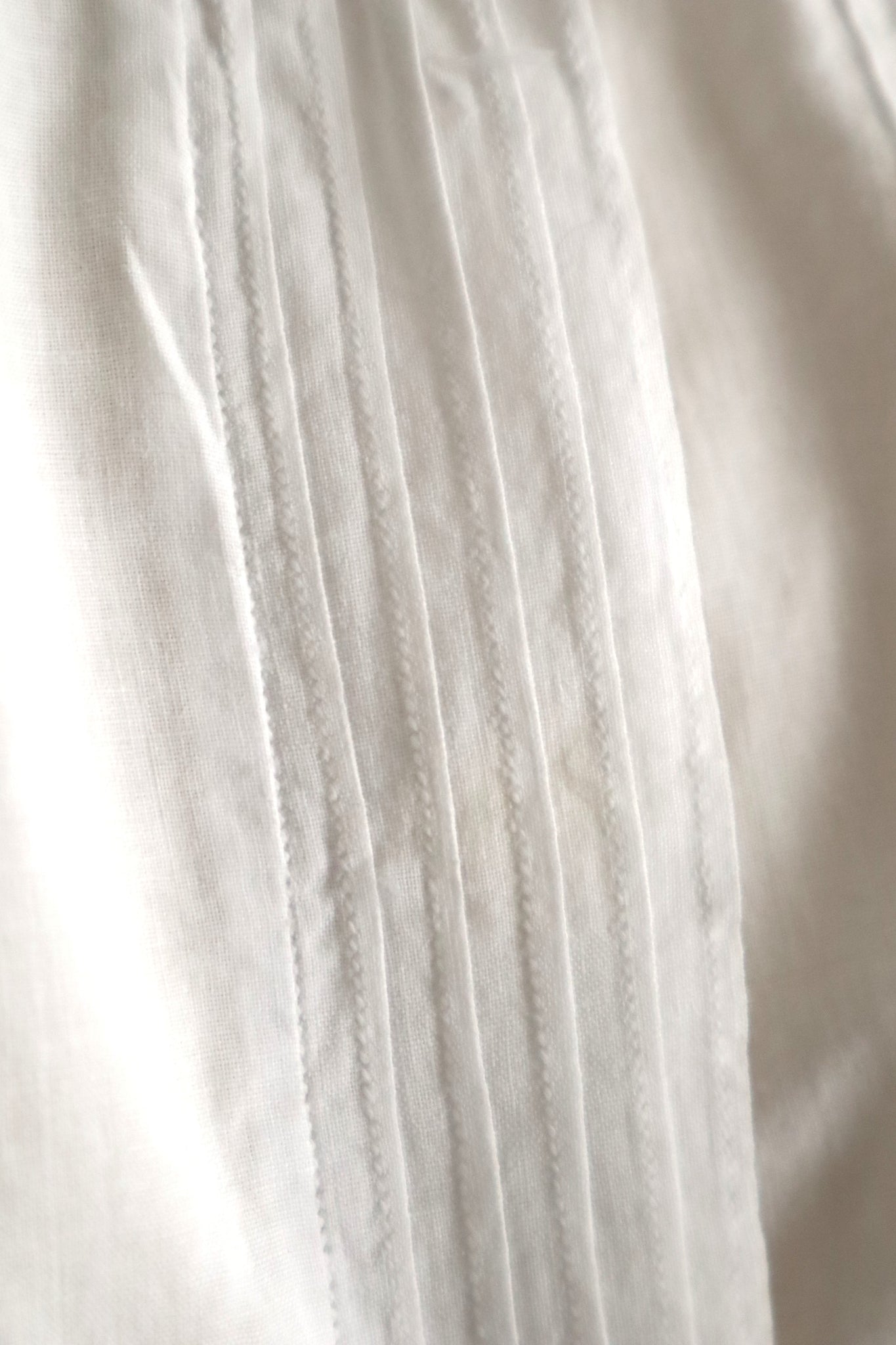 1930s French Cotton Blouse with Valenciennes Lace