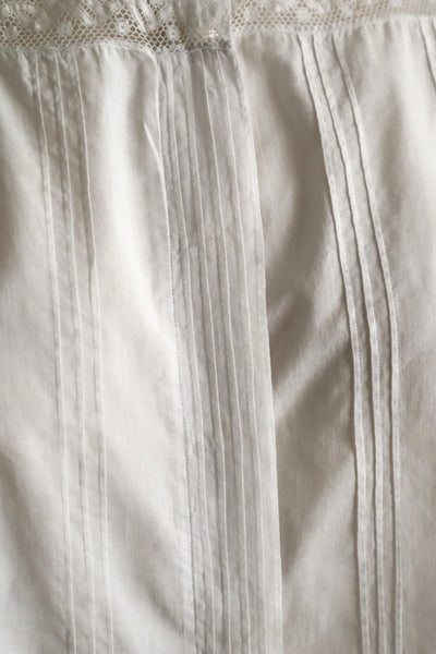 1930s French Cotton Blouse with Valenciennes Lace