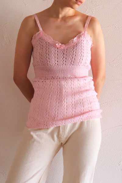70s Deadstock Pink Knit Camisole