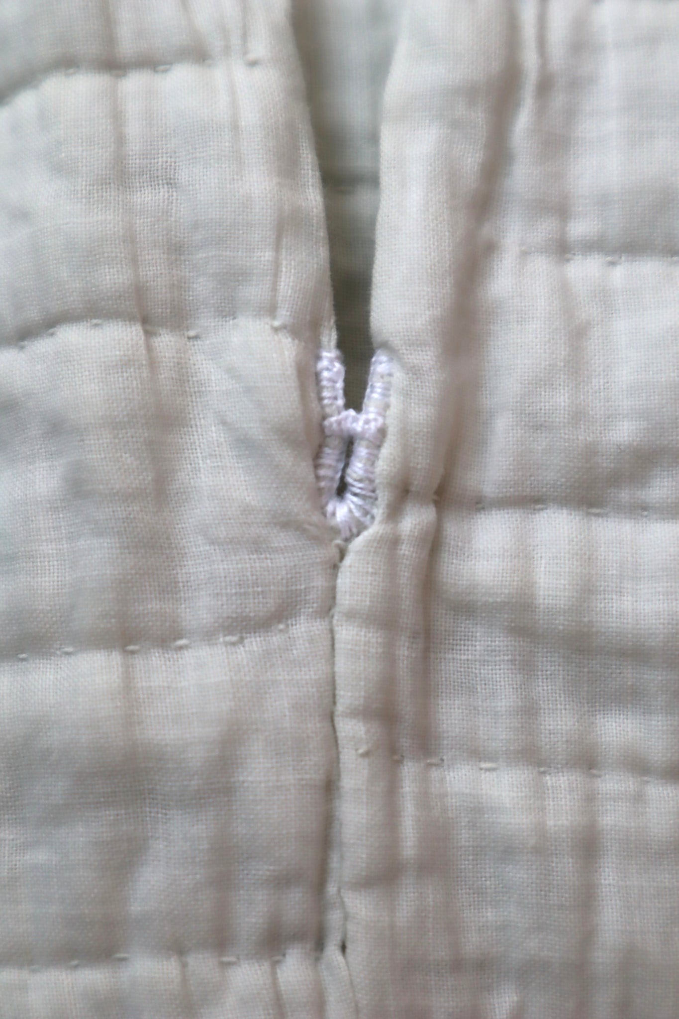 19th Hand Quilted White Cotton Skirt