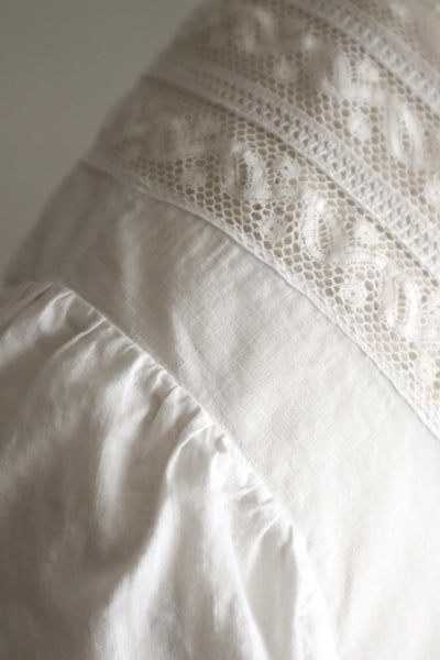 1930s French Cotton Blouse with Valenciennes Lace