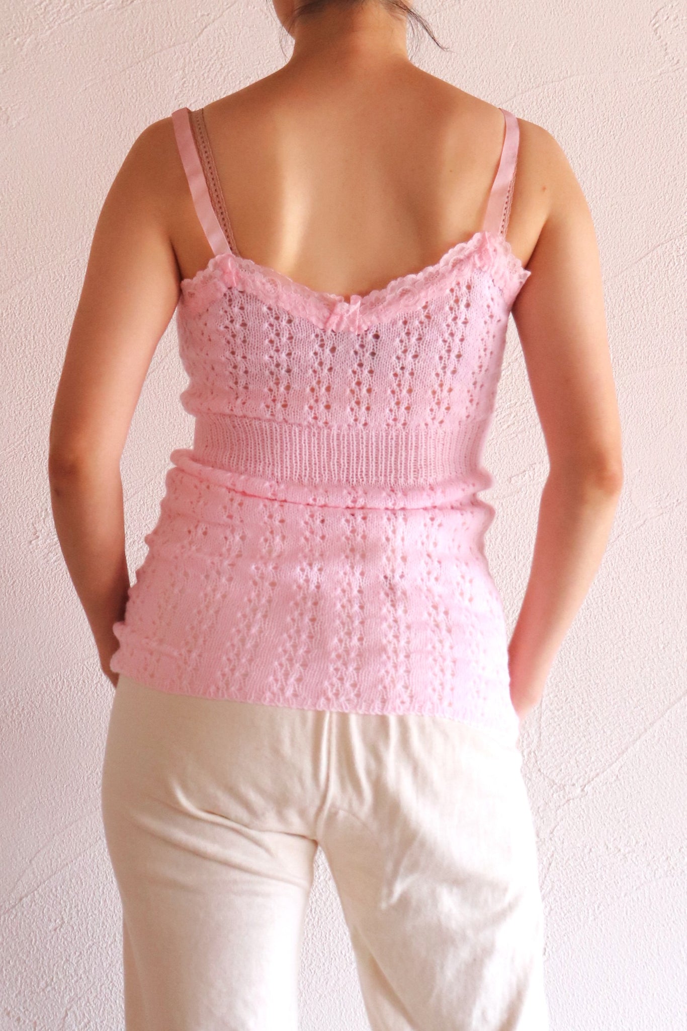 70s Deadstock Pink Knit Camisole