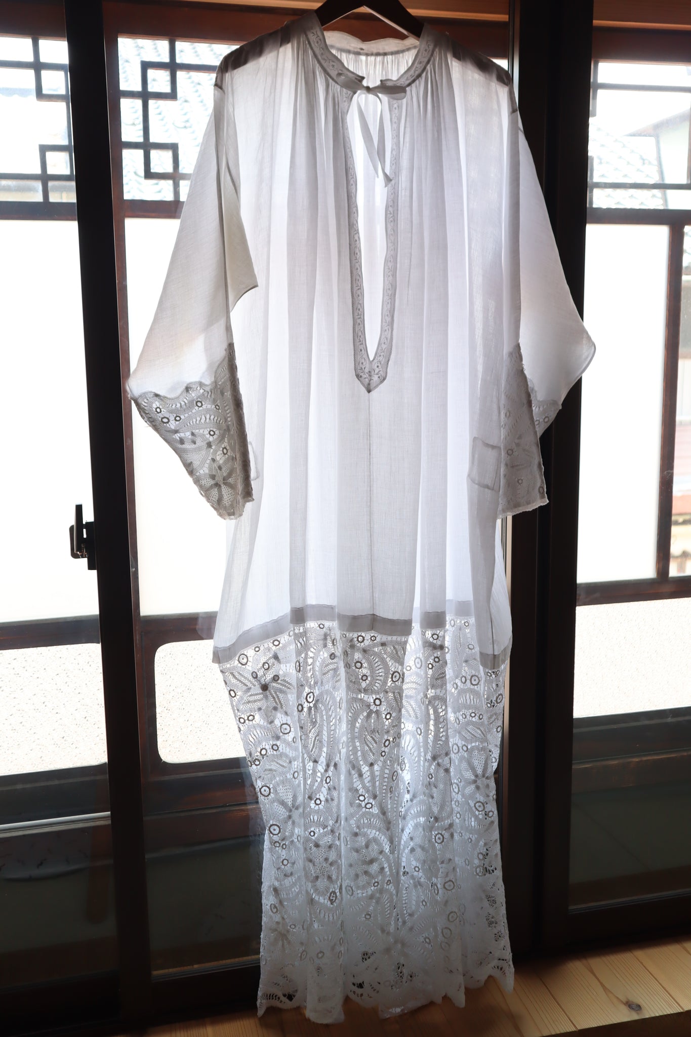 1900s French Handworked Batten Lace Church Surplice