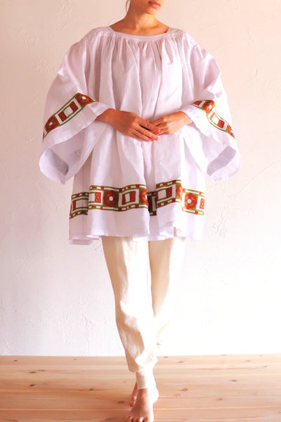 1950s White Linen Church Smock