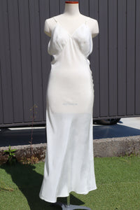 1940s~1950s White Rayon Slip Dress