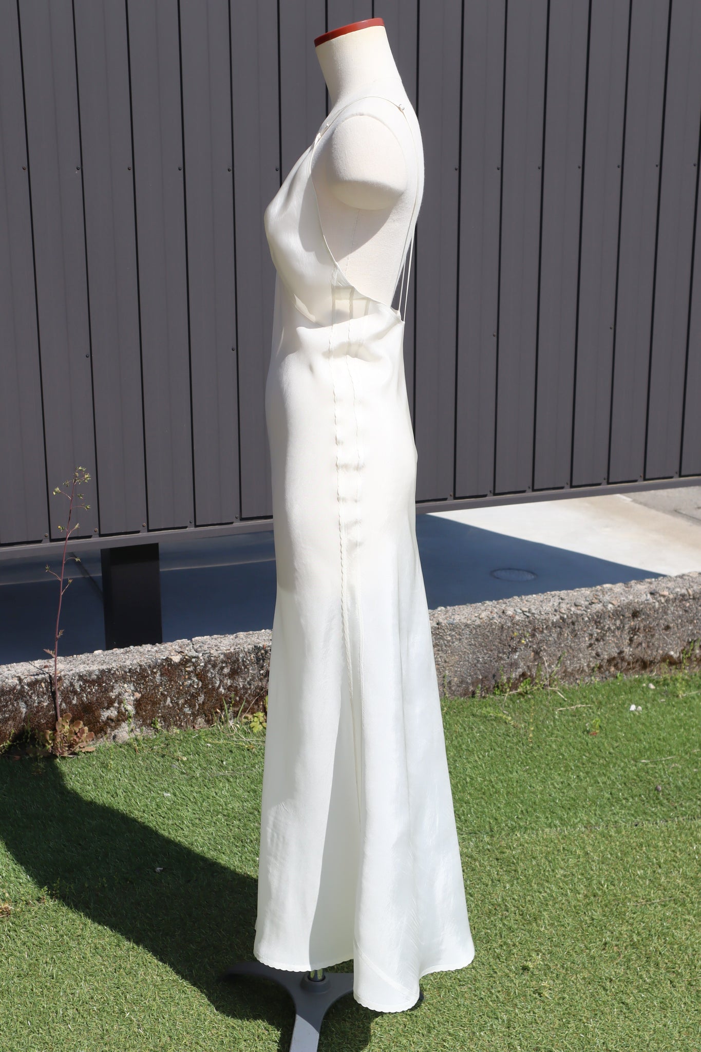 1940s~1950s White Rayon Slip Dress
