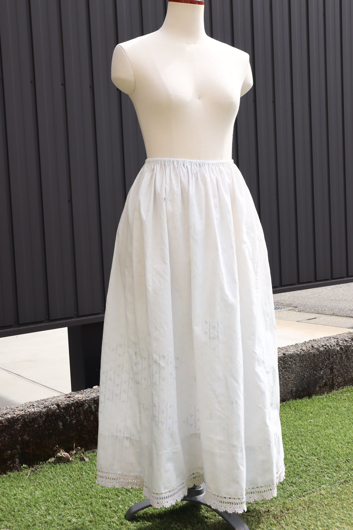 Romantic Blue Floral Skirt – Handcrafted