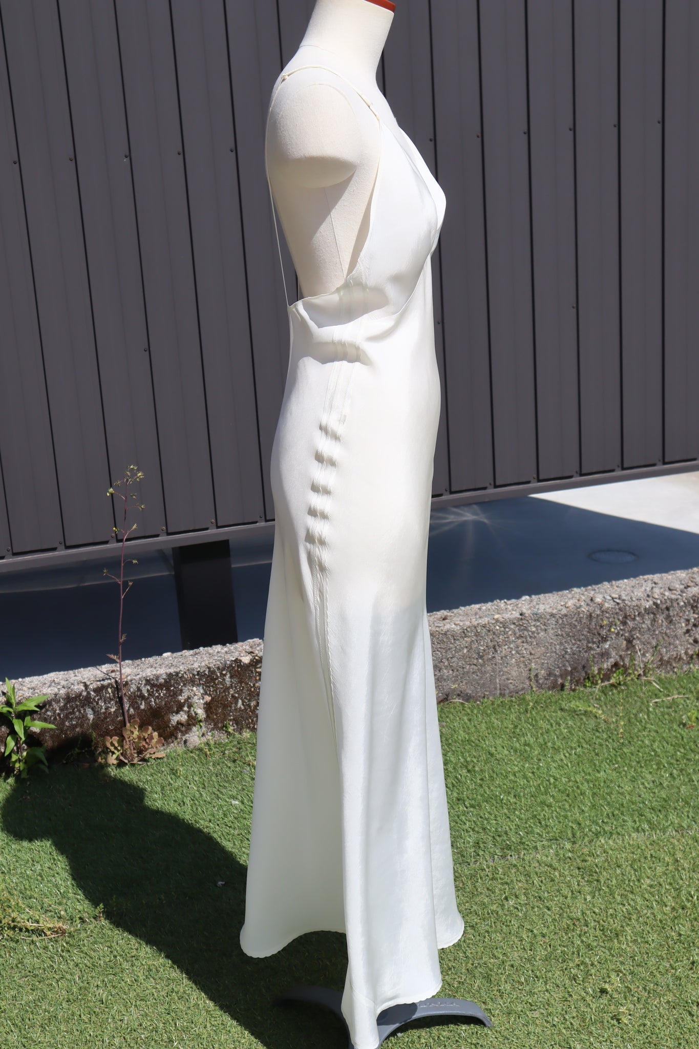 1940s~1950s White Rayon Slip Dress