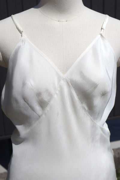 1940s~1950s White Rayon Slip Dress