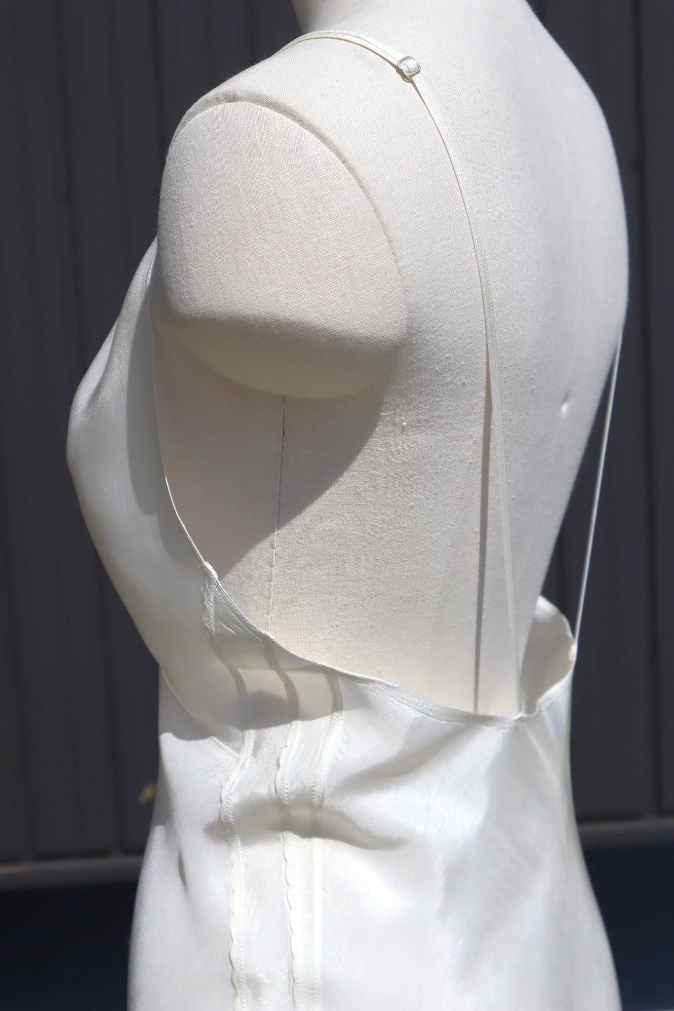1940s~1950s White Rayon Slip Dress