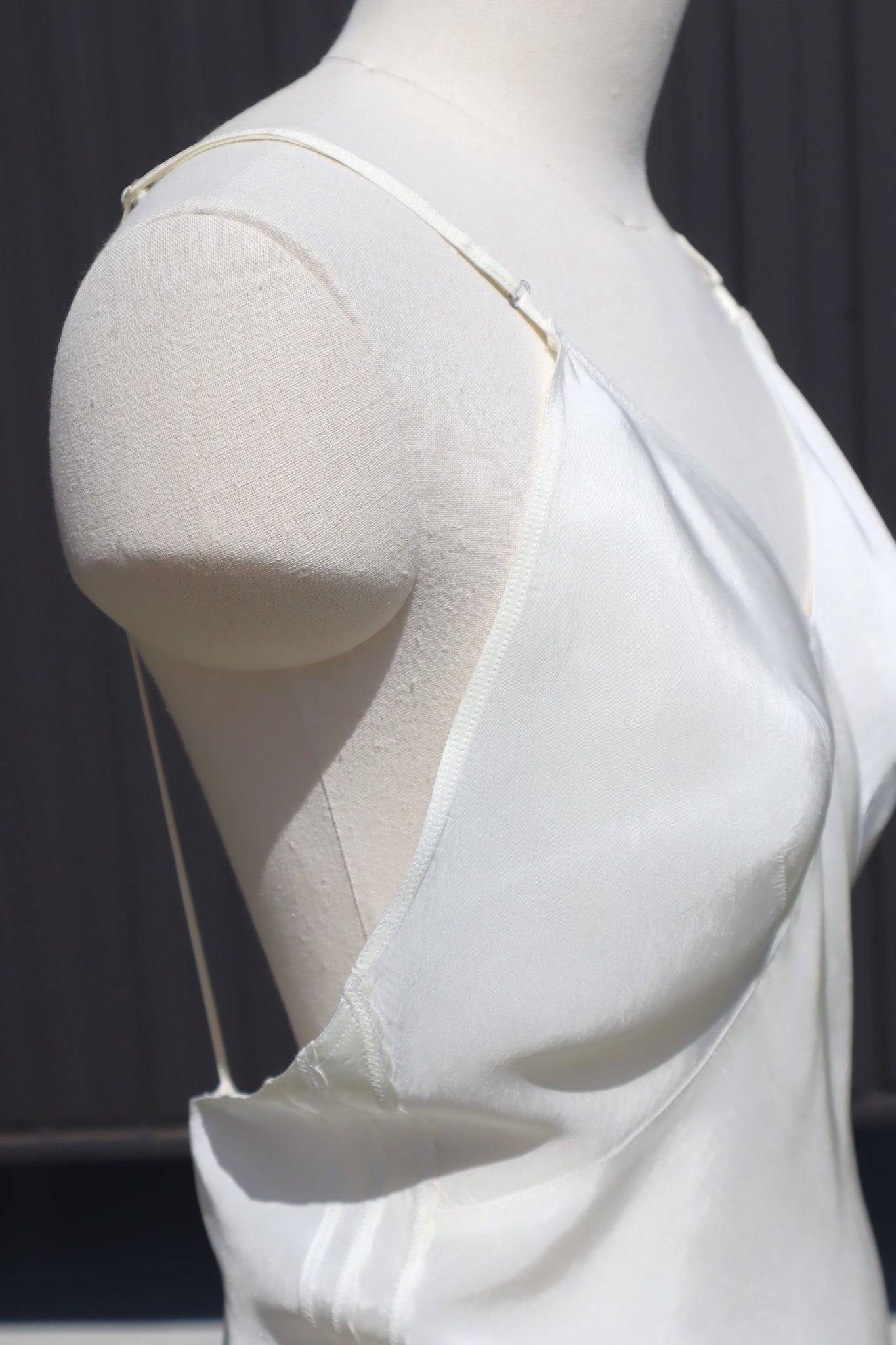 1940s~1950s White Rayon Slip Dress
