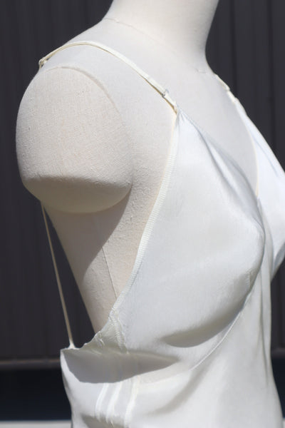 1940s~1950s White Rayon Slip Dress
