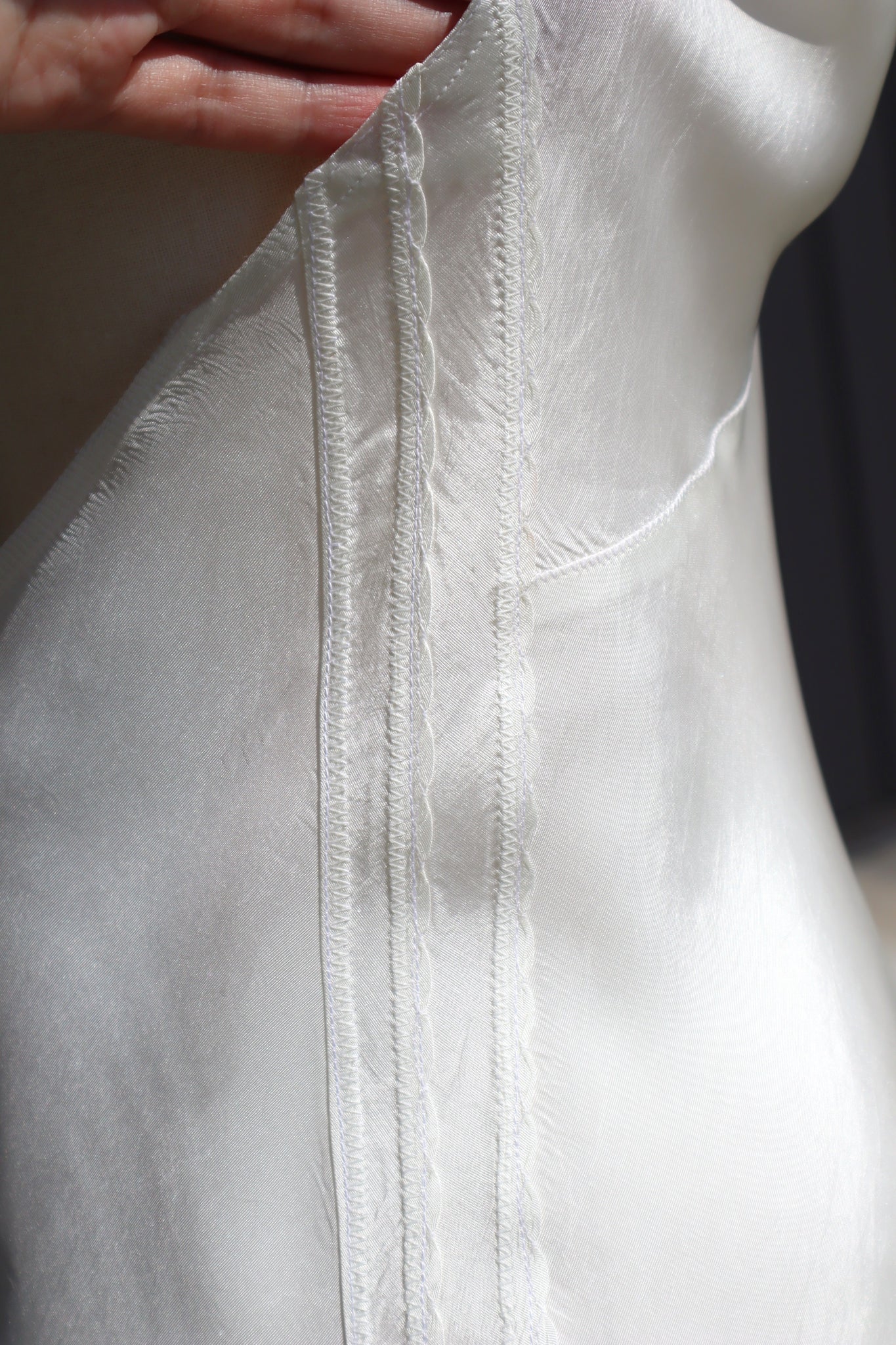 1940s~1950s White Rayon Slip Dress