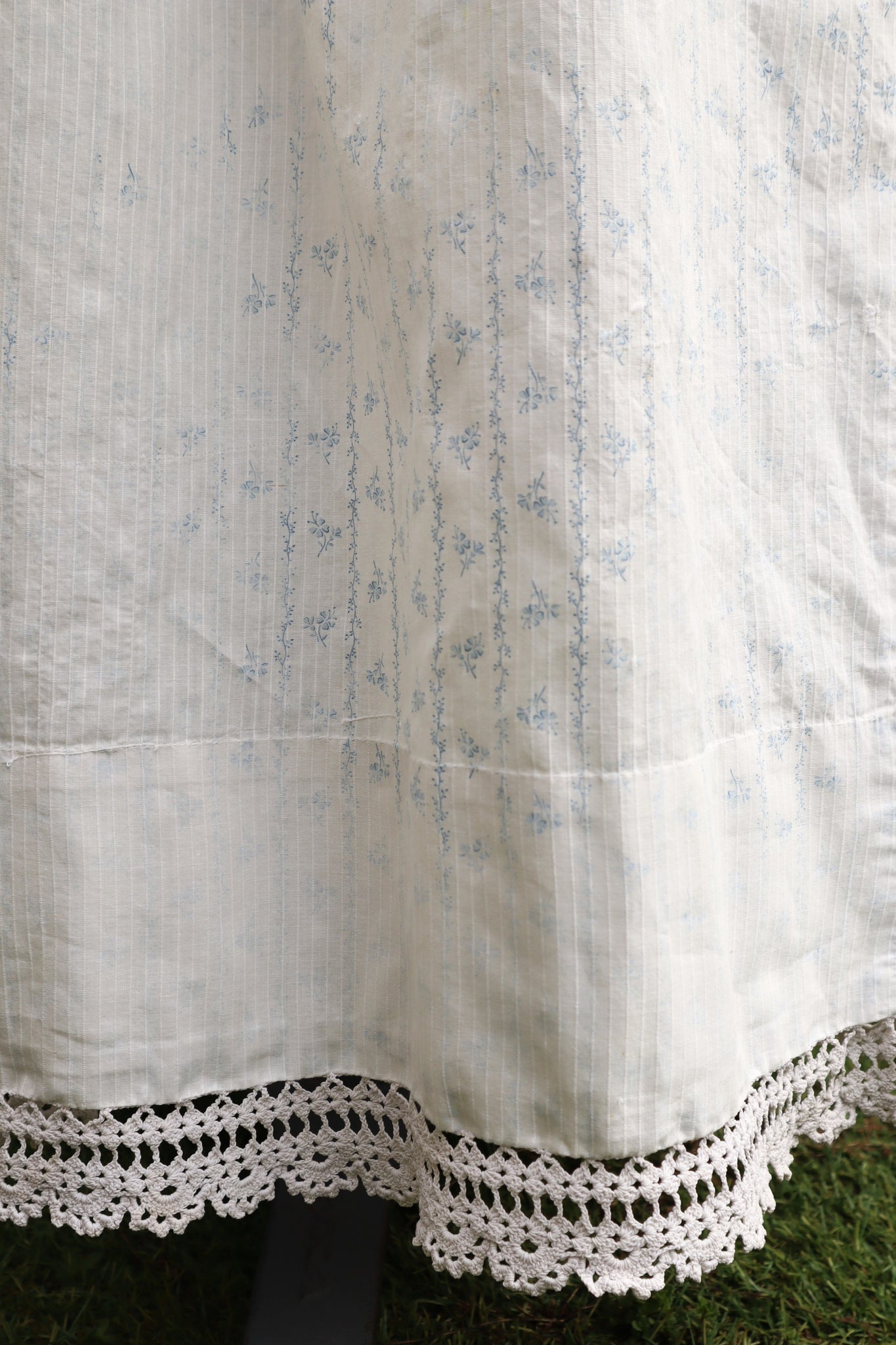 Romantic Blue Floral Skirt – Handcrafted